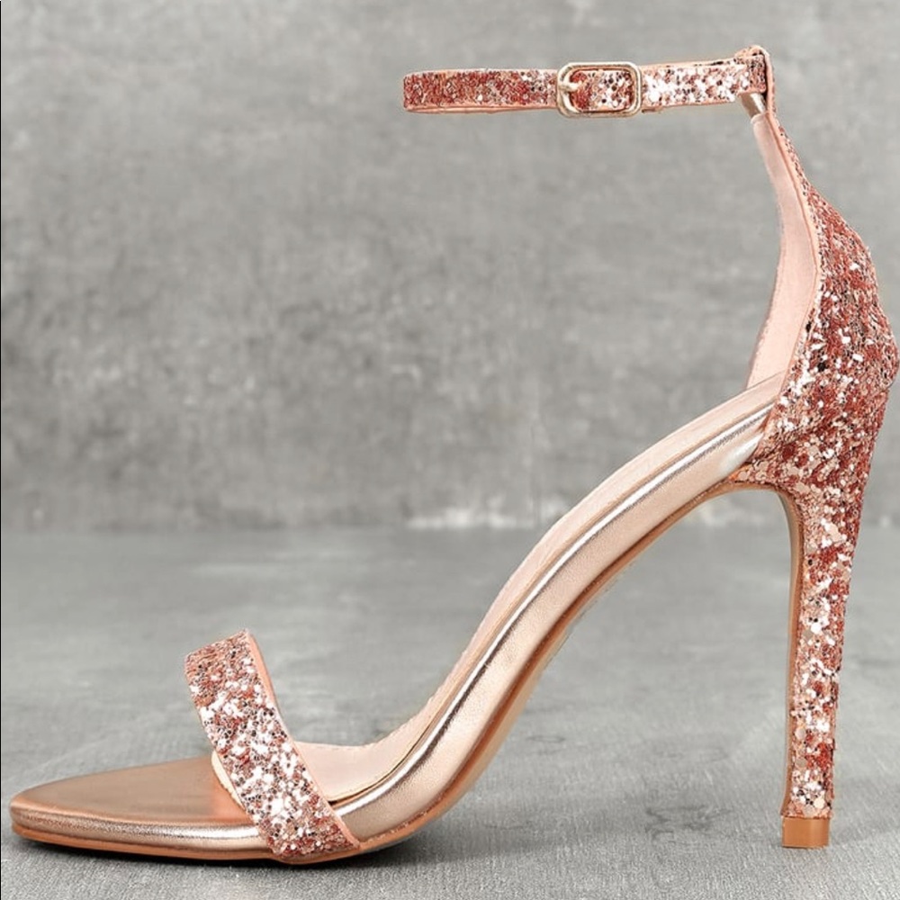 Rose gold sandal heels